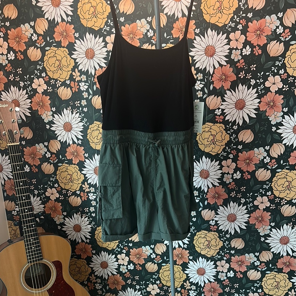 No Boundaries Black and Green Jumpsuit